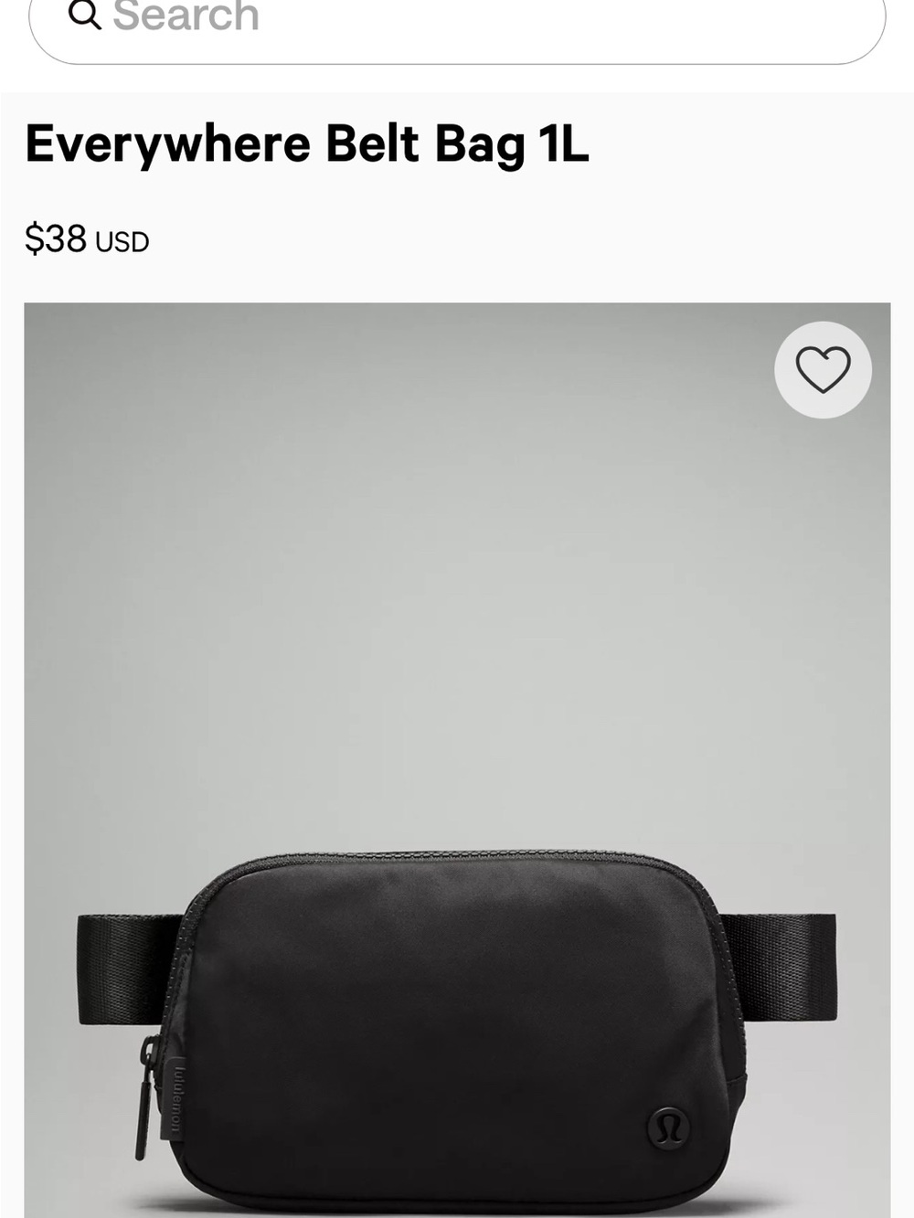 NWTs lululemon athletica Black Everywhere Belt Bag 1L